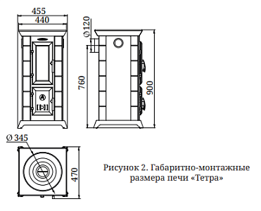 Печь-камин TMF (ТМФ) Статика Тетра черная бронза